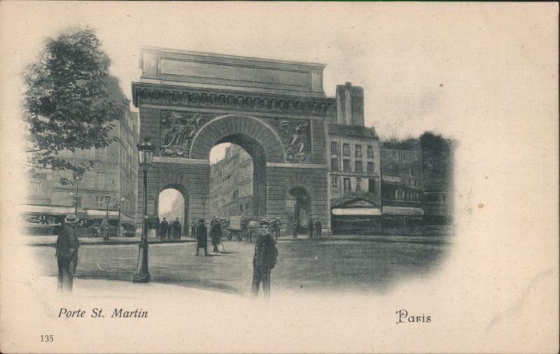Porte St. Martin, Paris Street Scene France