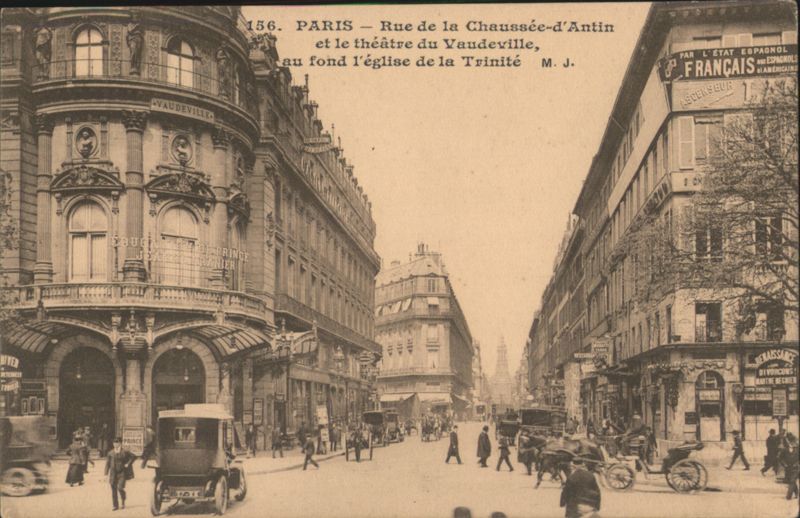 Rue de la Chaussée-d'Antin, Théâtre du Vaudeville, Trinité Paris France