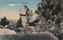 Cerro Quemado Rocky Landscape with Men Postcard