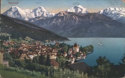 Oberhofen, Lake Thun, Swiss Alps: Eiger, Mönch, Jungfrau Postcard