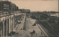 Alger Train Station & Harbor Postcard