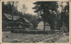 Bad Landeck Waldtempel with Outdoor Dining Postcard
