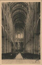 Rouen Cathedral Nave Interior, France Postcard