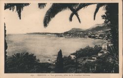 Menton General View from Italian Border Postcard