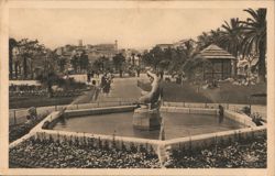 Cannes Les Nouveaux Jardins Fountain & Gazebo Postcard