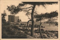 Ruins of Old Fortified Lérins Abbey Castle, Cannes Postcard