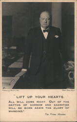 Winston Churchill, "Lift Up Your Hearts" Quote Postcard