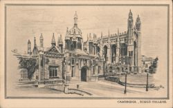King's College, Cambridge - Pencil Sketch Postcard