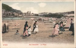 San Sebastián La Playa Beach Scene Postcard