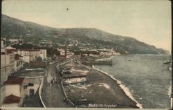 Madeira Funchal Coastal View with Beach and Mountains Postcard