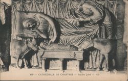 Chartres Cathedral Old Rood Screen Sculpture Postcard