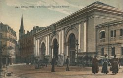Aix-les-Bains, L'Établissement Thermal et Porteurs Postcard