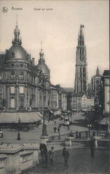 Anvers Canal au sucre with Cathedral of Our Lady Postcard