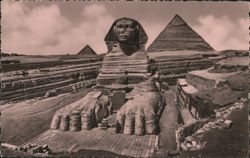 Great Sphinx of Giza with Pyramids Postcard