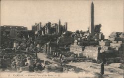 Karnak Ruins, General View with Obelisk Postcard