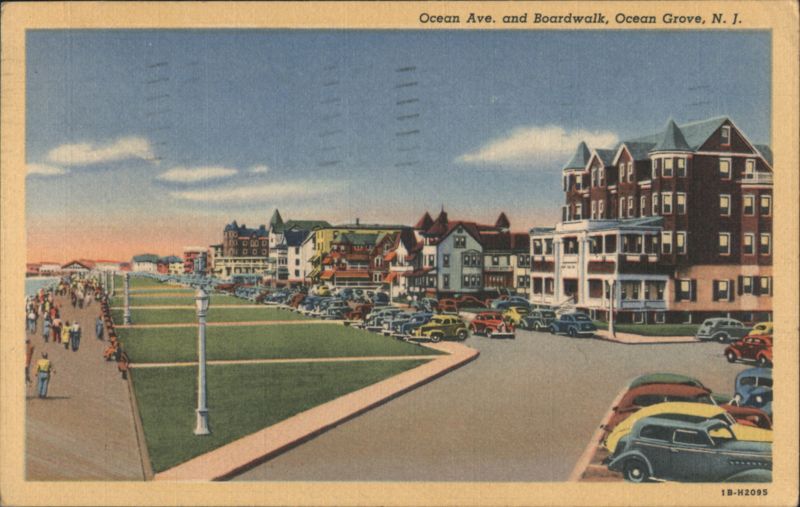 Ocean Ave. and Boardwalk, Ocean Grove, N. J. New Jersey