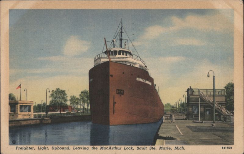 Freighter HORACE JOHNSON, MacArthur Lock, Sault Ste. Marie, MI Michigan