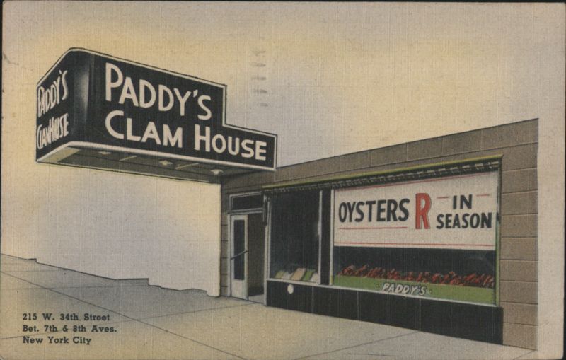 Paddy's Clam House, Oysters In Season, New York City