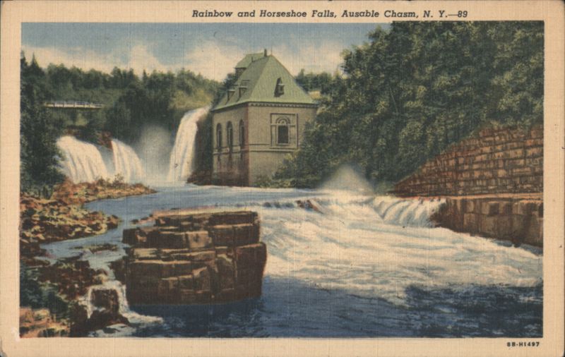 Rainbow and Horseshoe Falls, Ausable Chasm, NY New York
