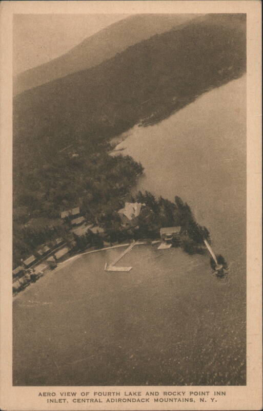 Aero View of Fourth Lake and Rocky Point Inn Inlet New York