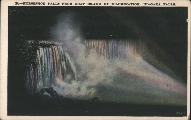 Horseshoe Falls from Goat Island by Illumination, Niagara Falls New York