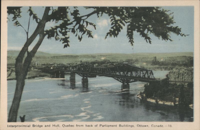 Interprovincial Bridge, Hull, Quebec from Parliament Bldgs QC Canada