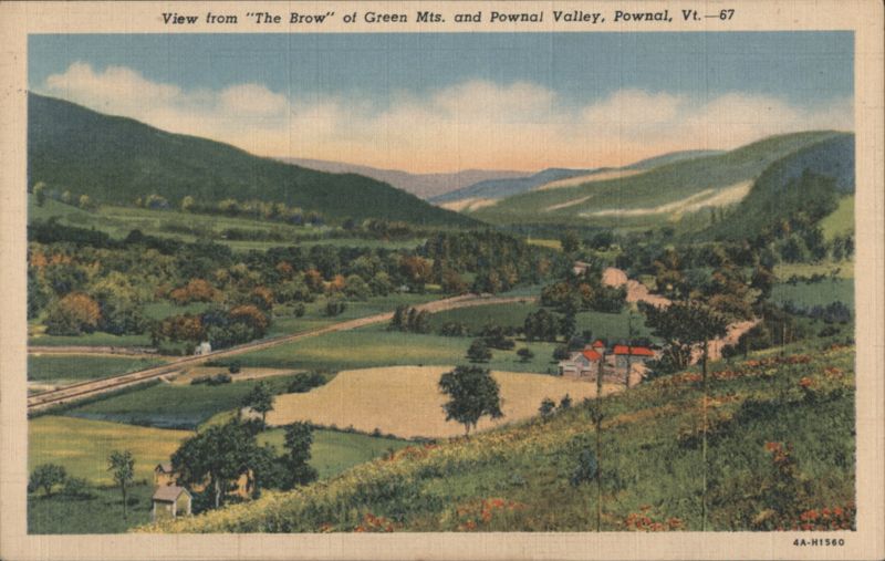 View from The Brow of Green Mountains and Pownal Valley Vermont