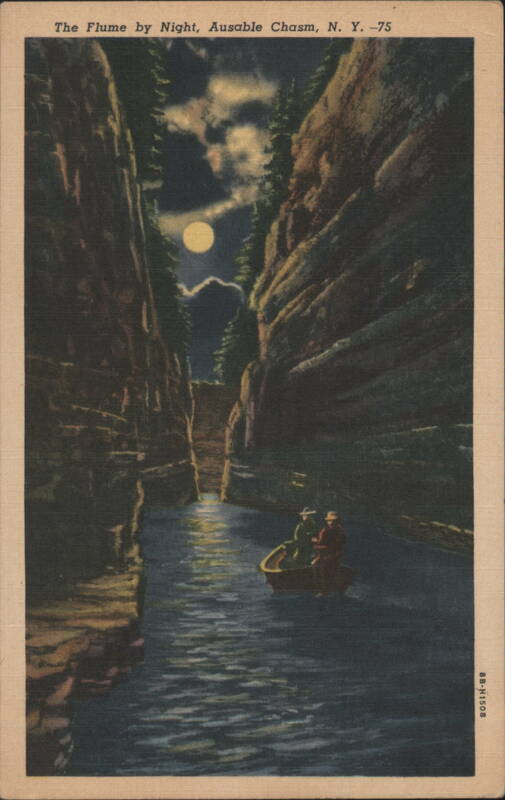 The Flume by Night, Ausable Chasm New York