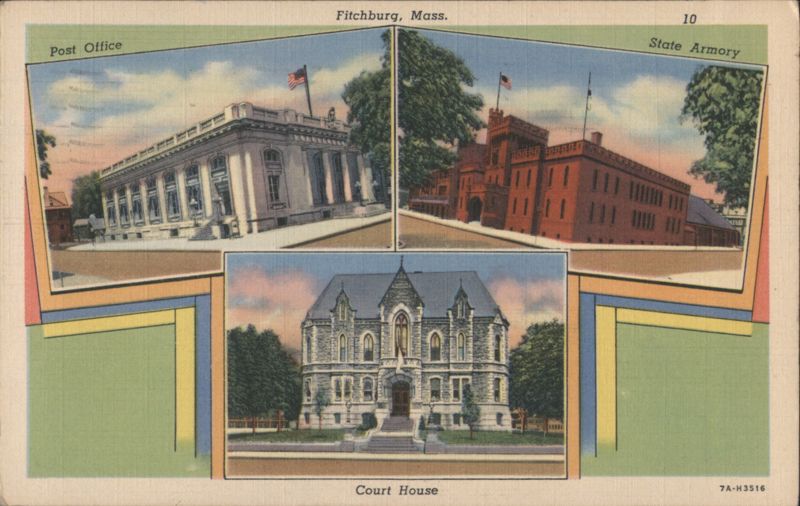 Fitchburg, MA - Post Office, State Armory, Court House Massachusetts