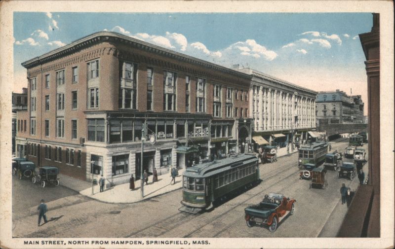 Main Street, North from Hampden, Springfield, MA Massachusetts