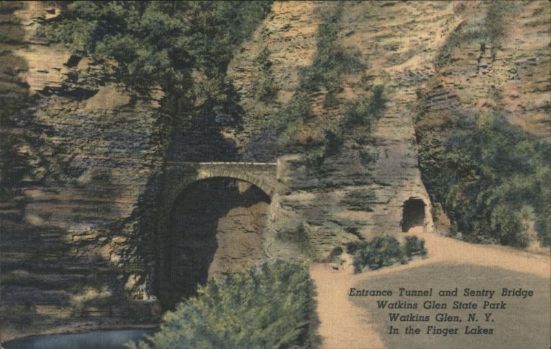 Entrance Tunnel and Sentry Bridge, Watkins Glen State Park New York