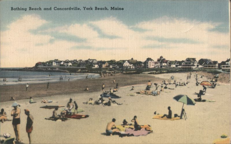 Bathing Beach and Concordville, York Beach, Maine