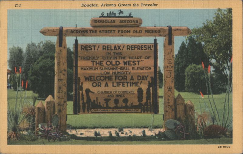 Douglas, Arizona Greets the Traveler Welcome Sign