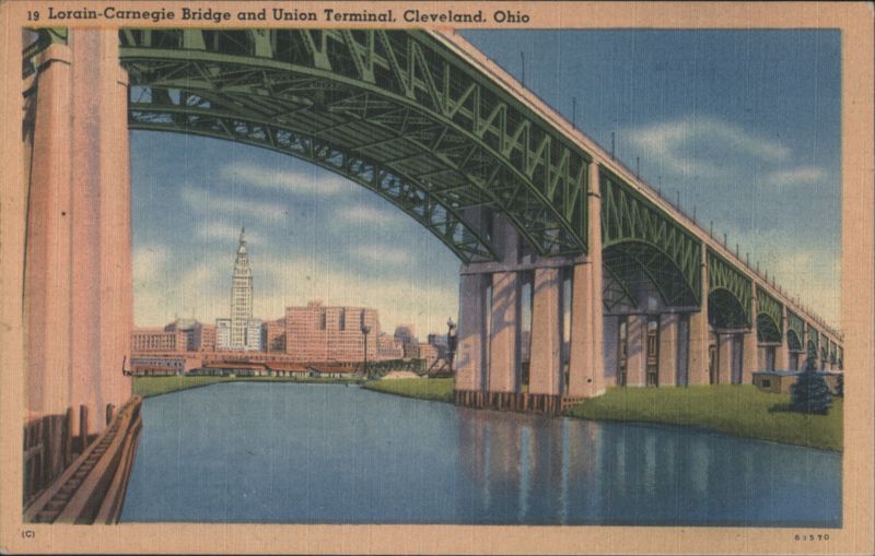 Lorain-Carnegie Bridge and Union Terminal, Cleveland Ohio