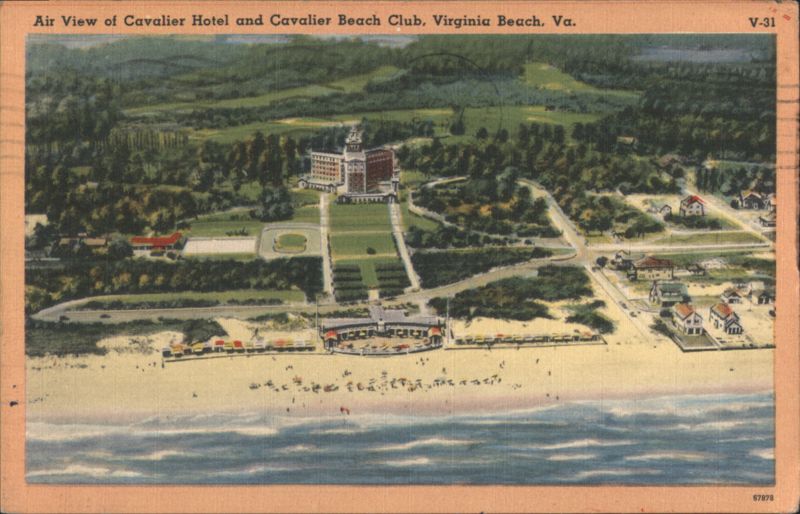 Air View of Cavalier Hotel and Cavalier Beach Club, Virginia Beach