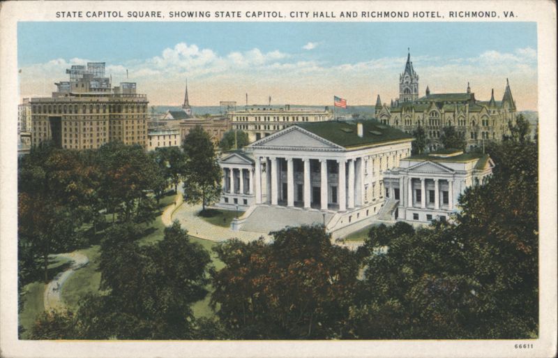 State Capitol Square, Capitol, City Hall, Richmond Hotel Virginia