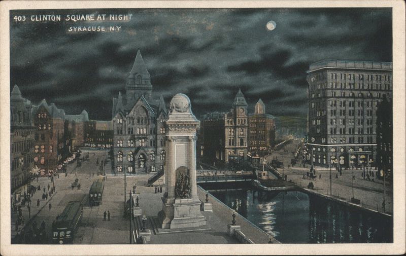 Clinton Square at Night Syracuse New York