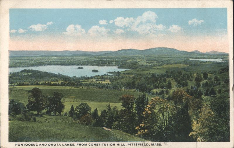 Pontoosuc and Onota Lakes, from Constitution Hill Pittsfield Massachusetts