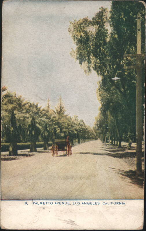 Palmetto Avenue with Horse-Drawn Carriage Los Angeles California
