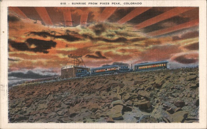 Sunrise from Pikes Peak Colorado Springs