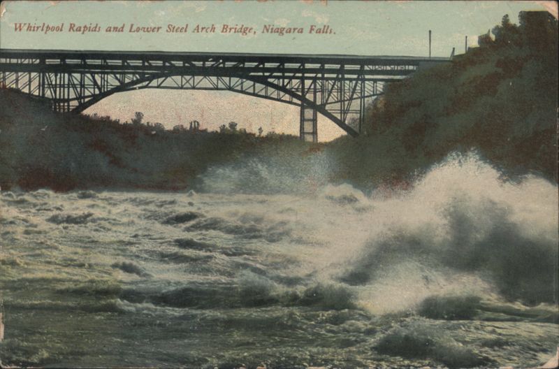 Whirlpool Rapids and Lower Steel Arch Bridge, Niagara Falls New York