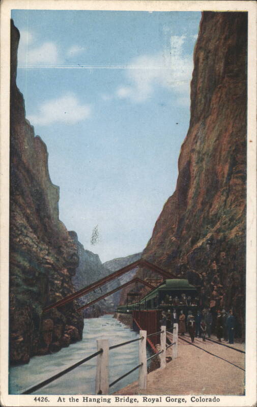 Hanging Bridge, Royal Gorge, Colorado with Train