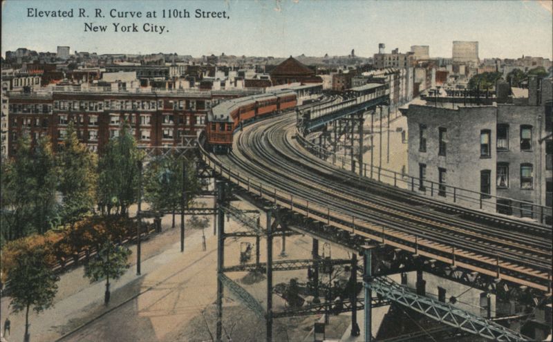 Elevated R. R. Curve at 110th Street New York