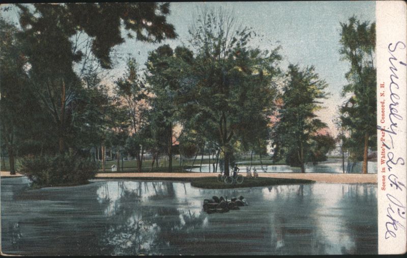 White's Park Pond, Ducks & Bicycles, Concord, NH New Hampshire