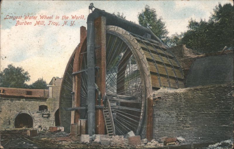 Largest Water Wheel in the World, Burden Mill Troy New York
