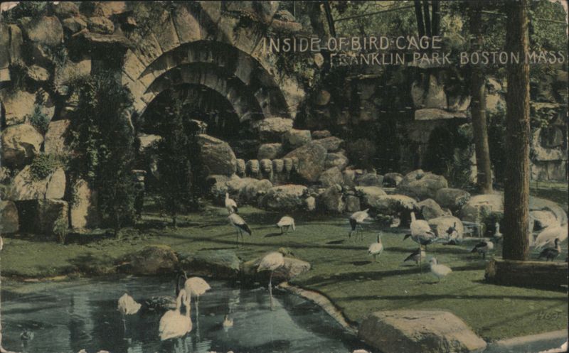 Inside of Bird-Cage, Franklin Park, Boston, Mass. Massachusetts