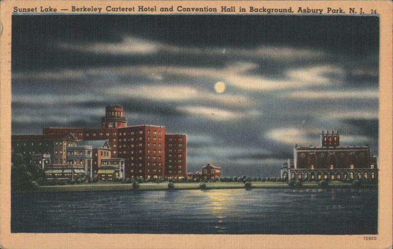 Sunset Lake - Berkeley Carteret Hotel and Convention Hall, Asbury Park, NJ New Jersey