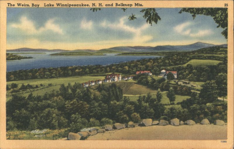 The Weirs, Bay Lake Winnipesaukee, NH and Belknap Mts. Weirs Beach New Hampshire