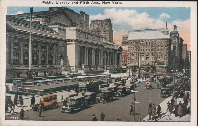 Public Library and Fifth Ave., New York City Irving Underhill
