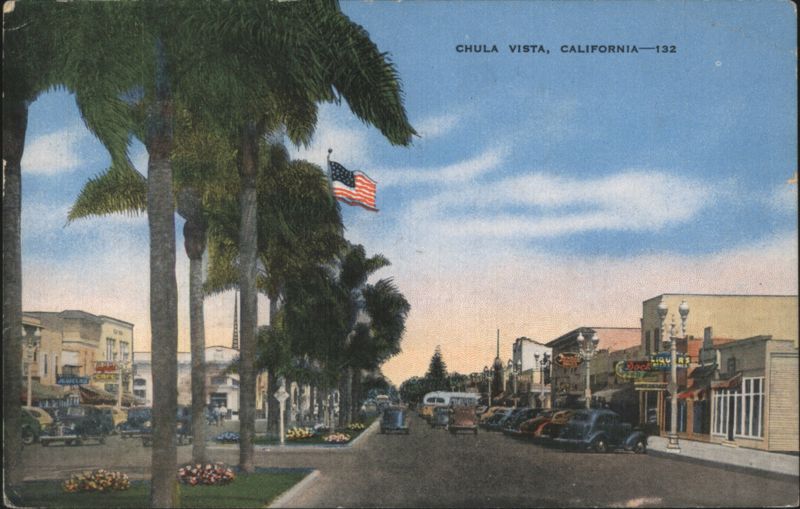 Street Scene with Palm Trees, Chula Vista, CA California